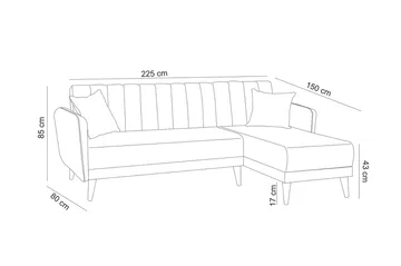 Jenick Hörnbäddsoffa - Mörkgrå - Möbler - Vardagsrum - Bäddsoffor - Bäddsoffa divan