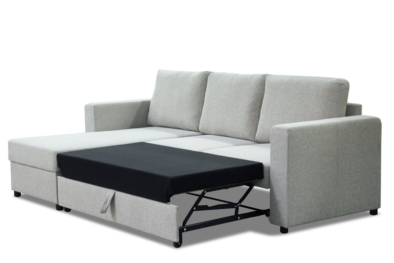 JULES Bäddsoffa 3-sits med Divan Vänster Beige - Möbler - Vardagsrum - Bäddsoffor - Hörnbäddsoffa