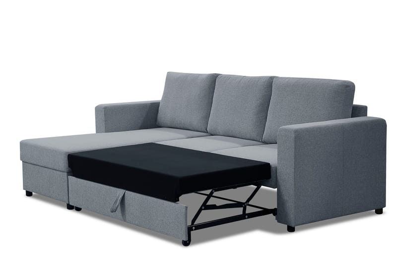 JULES Bäddsoffa 3-sits med Divan Vänster Ljusgrå - Möbler - Vardagsrum - Bäddsoffor - Hörnbäddsoffa