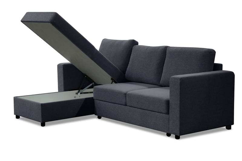 JULES Bäddsoffa 3-sits med Divan Vänster Mellangrå - Möbler - Vardagsrum - Bäddsoffor - Hörnbäddsoffa