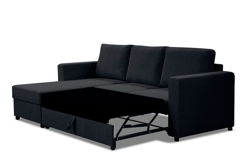 JULES Bäddsoffa 3-sits med Divan Vänster Mörkgrå - Möbler - Vardagsrum - Bäddsoffor - Hörnbäddsoffa