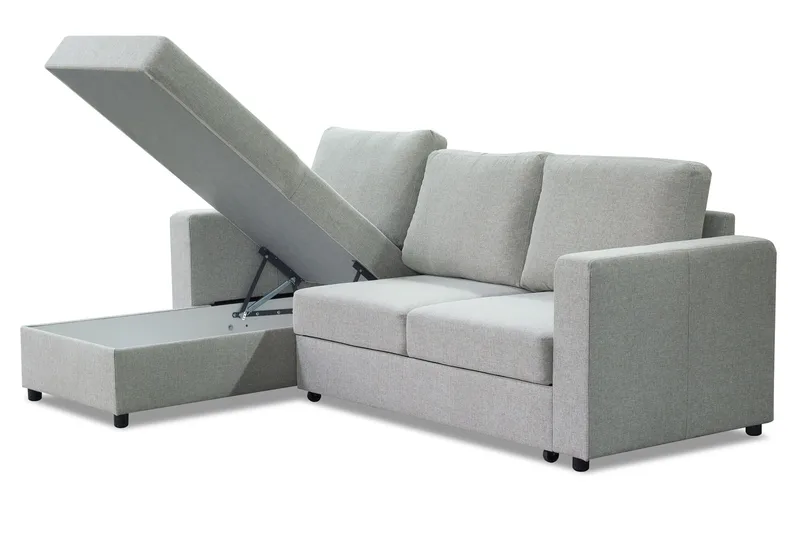 Julia Bäddsoffa 3-sits med Divan Vänster - Beige - Möbler - Vardagsrum - Bäddsoffor - Hörnbäddsoffa