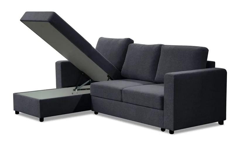 Julia Bäddsoffa 3-sits med Divan Vänster - Mellangrå - Möbler - Vardagsrum - Bäddsoffor - Hörnbäddsoffa