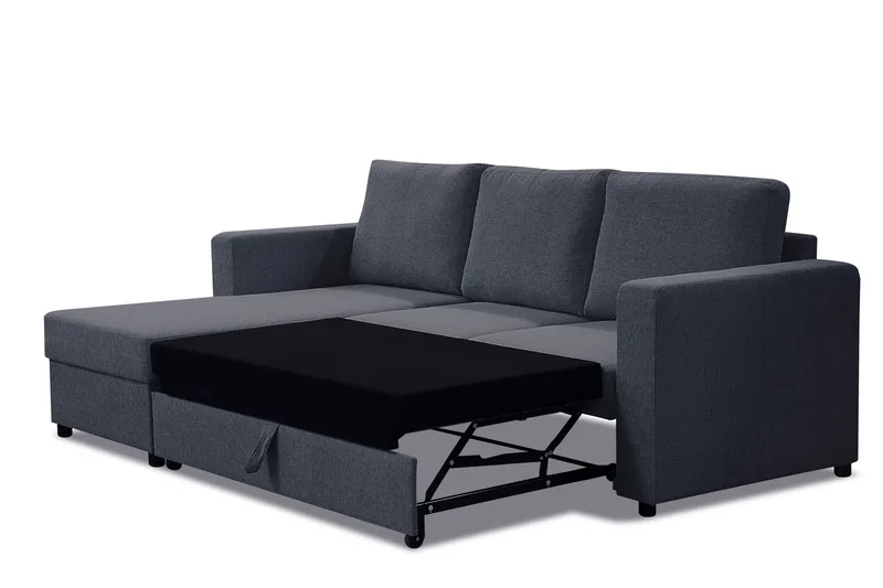 Julia Bäddsoffa 3-sits med Divan Vänster - Mellangrå - Möbler - Vardagsrum - Bäddsoffor - Hörnbäddsoffa