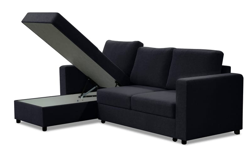 Julia Bäddsoffa 3-sits med Divan Vänster - Mörkgrå - Möbler - Vardagsrum - Bäddsoffor - Hörnbäddsoffa