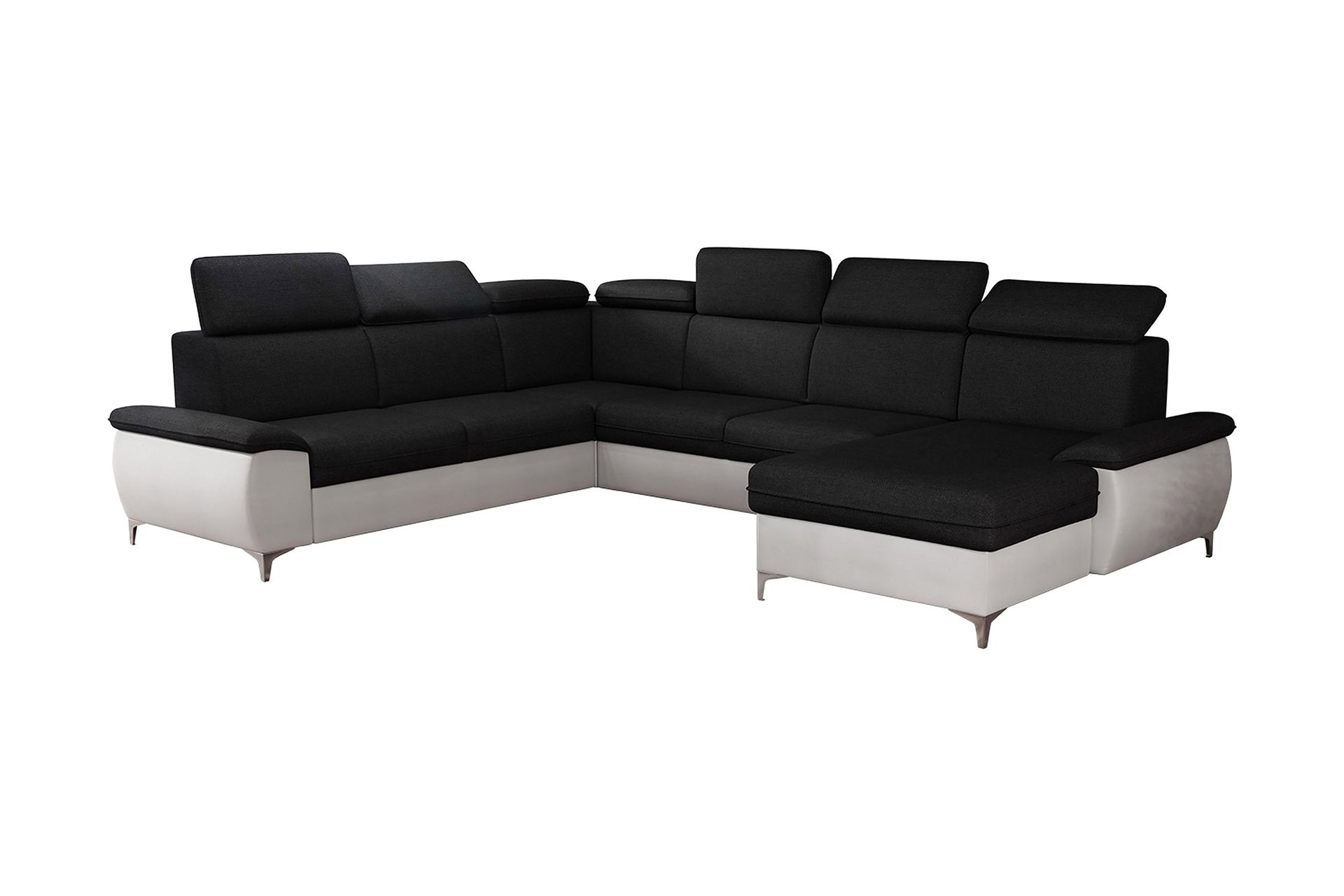 karkula hörnsoffa - svart/vit