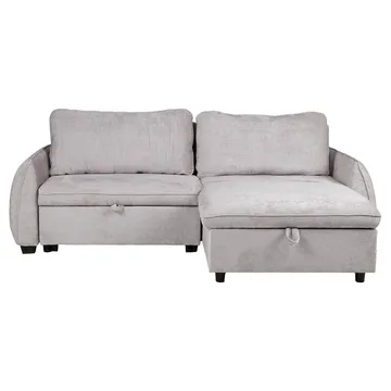 Hörnbäddsoffa Klevor - Ljusgrå - Möbler - Vardagsrum - Bäddsoffor