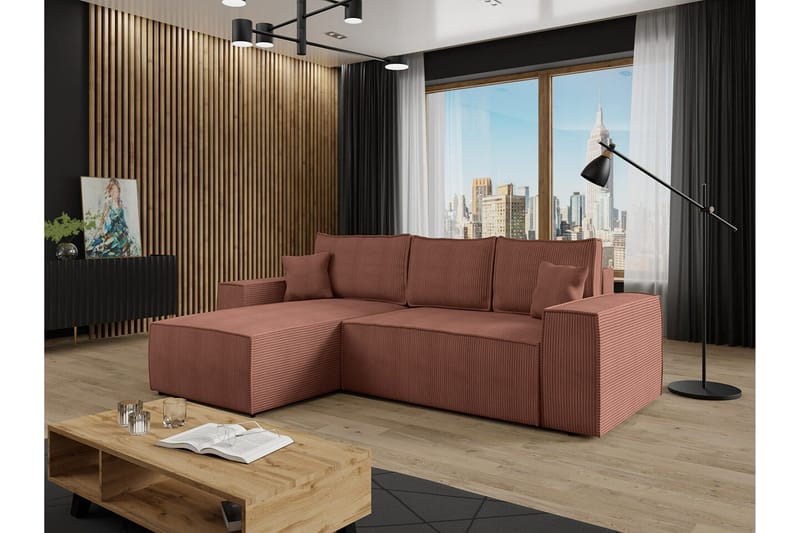 Knocklong 3-sits Hörnbäddsoffa - Rosa - Möbler - Vardagsrum - Bäddsoffor - Hörnbäddsoffa