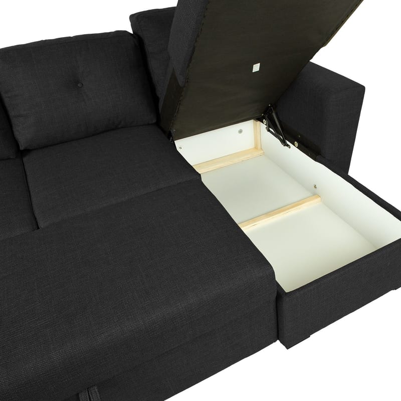 Hörnbäddsoffa Korsvik - Mörkgrå - Möbler - Vardagsrum - Bäddsoffor - Hörnbäddsoffa