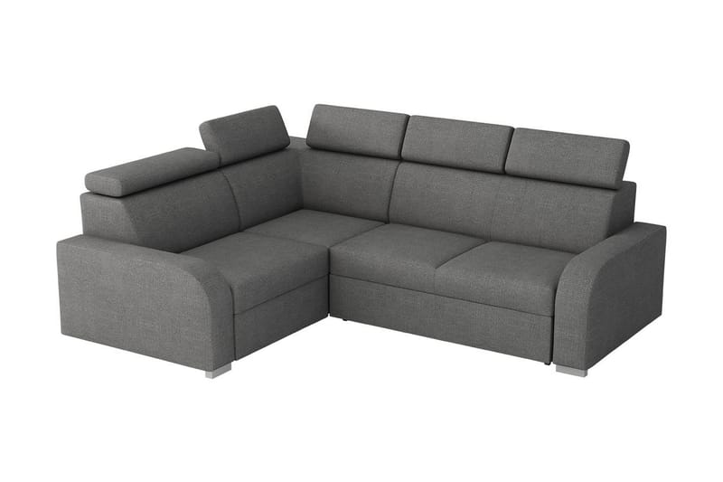 Lavona 4-sits Vänster L-formad Bäddsoffa Bäddbar med Förvaring i Tyg, Grå