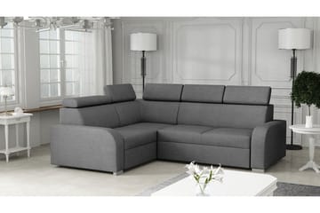 Lavona 4-sits Vänster L-formad Bäddsoffa Bäddbar med Förvaring i Tyg - Grå - Möbler - Vardagsrum - Bäddsoffor - Hörnbäddsoffa