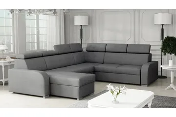 Lavona Bäddhörnsoffa Large - Grå - Möbler - Vardagsrum - Bäddsoffor - Hörnbäddsoffa
