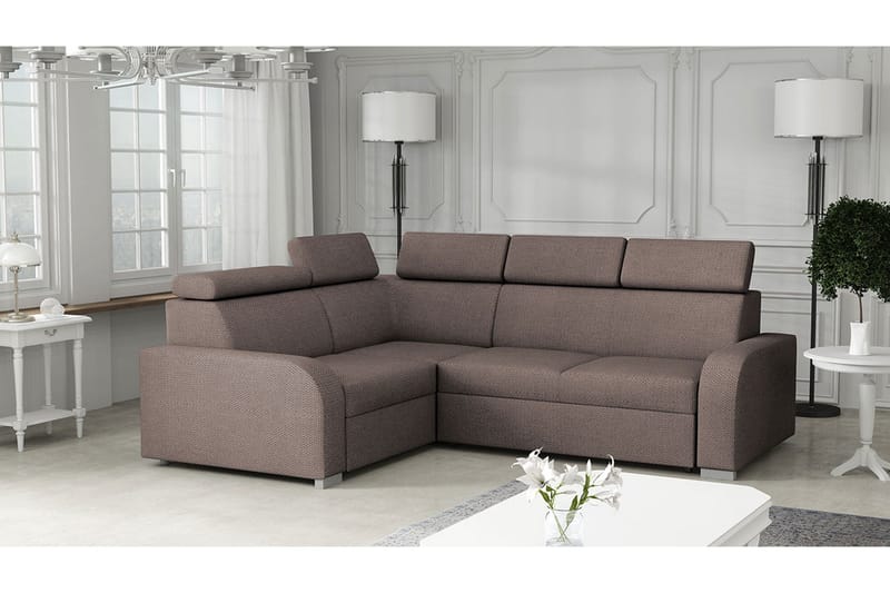 Lavona Bäddhörnsoffa Vändbar - Brun - Möbler - Vardagsrum - Bäddsoffor - Hörnbäddsoffa