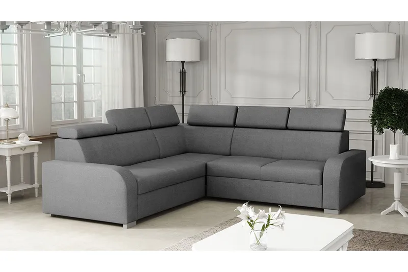 Lavona Bäddhörnsoffa Vändbar - Grå - Möbler - Vardagsrum - Bäddsoffor - Hörnbäddsoffa