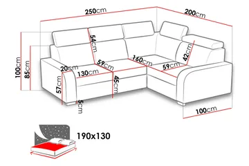 Lavona Bäddhörnsoffa Vändbar - Grå - Möbler - Vardagsrum - Bäddsoffor - Hörnbäddsoffa