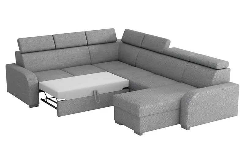 Lavona Hörnsoffa Large LED-belysning - Brun - Möbler - Vardagsrum - Bäddsoffor - Hörnbäddsoffa