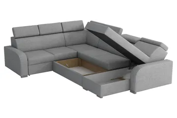 Lavona Hörnsoffa Large LED-belysning - Brun - Möbler - Vardagsrum - Bäddsoffor - Hörnbäddsoffa