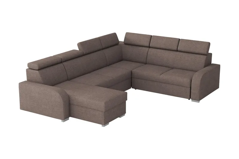Lavona Hörnsoffa Large LED-belysning - Brun - Möbler - Vardagsrum - Bäddsoffor - Hörnbäddsoffa