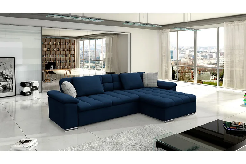 Margretetorp 3-sits Hörnbäddsoffa - Blå - Möbler - Vardagsrum - Bäddsoffor - Hörnbäddsoffa