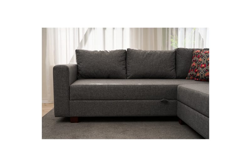 Hörnbäddsoffa Matlerdnburg Vänster Grå - Mörkgrå - Möbler - Vardagsrum - Bäddsoffor - Hörnbäddsoffa