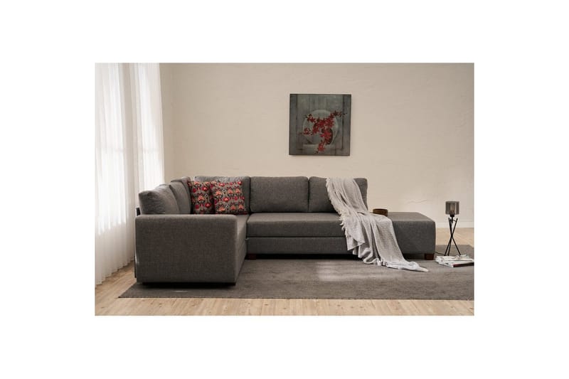 Hörnbäddsoffa Matlerdnburg Vänster Grå - Mörkgrå - Möbler - Vardagsrum - Bäddsoffor - Hörnbäddsoffa