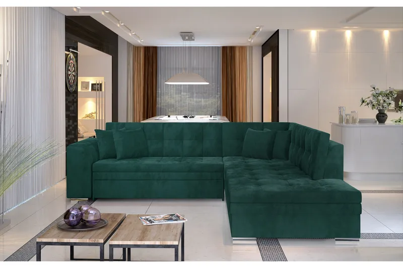 Moclino Hörnbäddsoffa - Grön - Möbler - Vardagsrum - Soffor - Divansoffa & schäslong