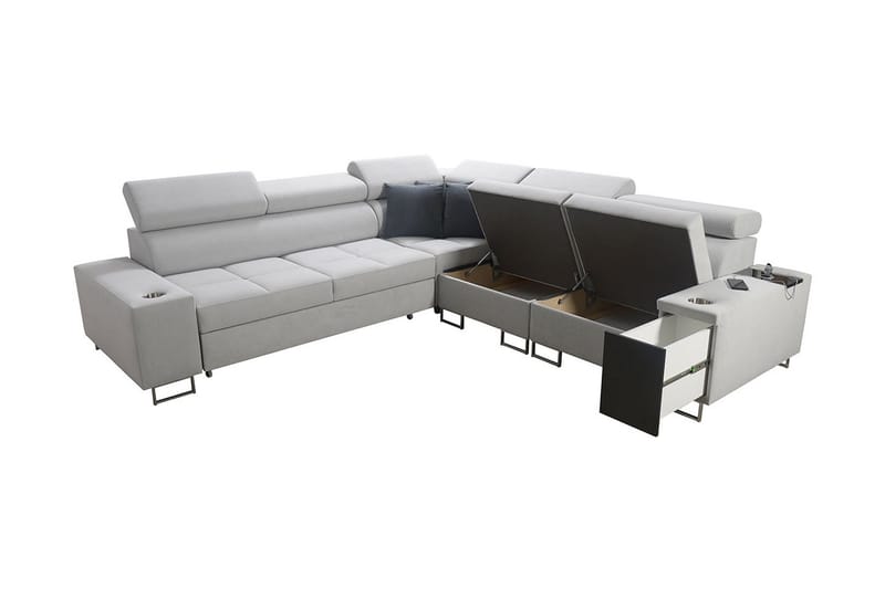 Morenia 3-sits Hörnbäddsoffa Höger - Ljusgrå - Möbler - Vardagsrum - Bäddsoffor - Hörnbäddsoffa