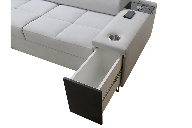 Morenia 3-sits Hörnbäddsoffa Höger - Svart - Möbler - Vardagsrum - Bäddsoffor - Bäddsoffa divan