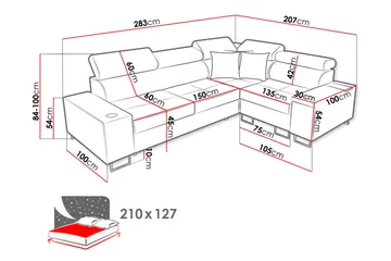 Morenia 3-sits Hörnbäddsoffa Universal - Brun - Möbler - Vardagsrum - Bäddsoffor - Hörnbäddsoffa