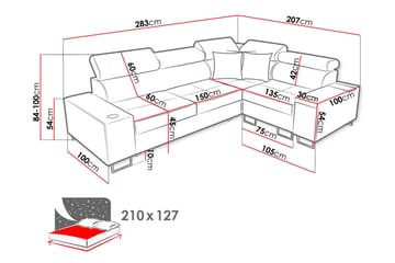 Morenia 3-sits Hörnbäddsoffa Universal - Vit - Möbler - Vardagsrum - Bäddsoffor - Hörnbäddsoffa