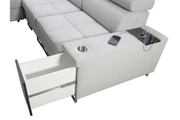 Morenia 4-sits Bäddsoffa Vänster - Vit - Möbler - Vardagsrum - Bäddsoffor - Hörnbäddsoffa