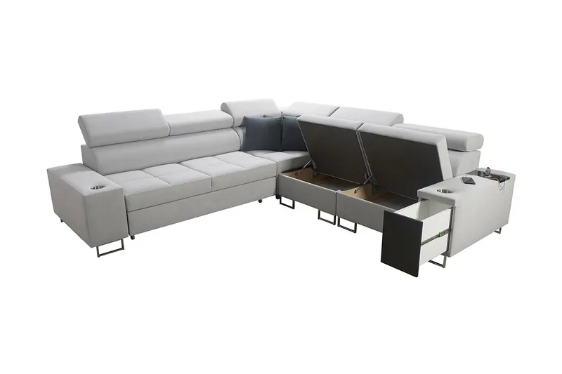 Morenia 4-sits Hörnbäddsoffa Höger - Brun - Möbler - Vardagsrum - Bäddsoffor - Hörnbäddsoffa