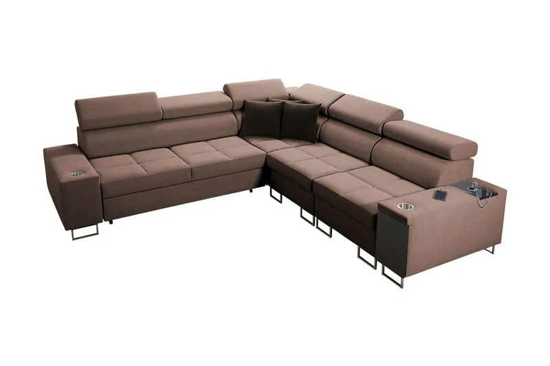 Morenia 4-sits Hörnbäddsoffa Höger - Brun - Möbler - Vardagsrum - Bäddsoffor - Hörnbäddsoffa
