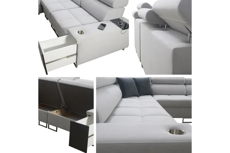 Morenia 4-sits Hörnbäddsoffa Höger - Brun - Möbler - Vardagsrum - Bäddsoffor - Hörnbäddsoffa