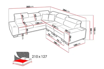 Morenia 4-sits Hörnbäddsoffa Höger - Ljusgrå - Möbler - Vardagsrum - Bäddsoffor - Hörnbäddsoffa