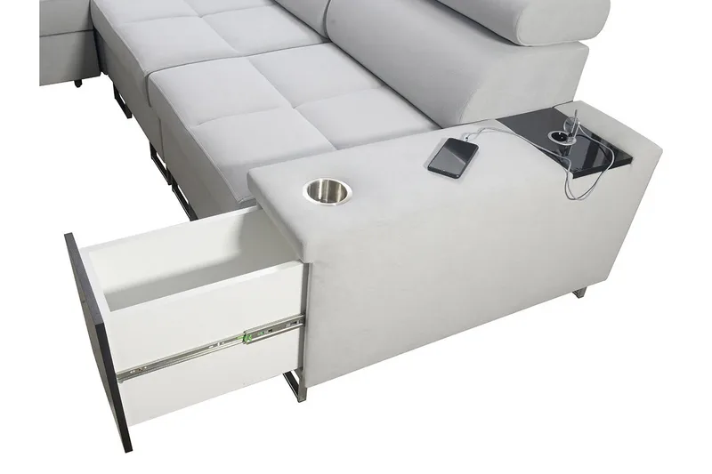 Morenia 4-sits Hörnbäddsoffa Höger - Ljusgrå - Möbler - Vardagsrum - Bäddsoffor - Hörnbäddsoffa