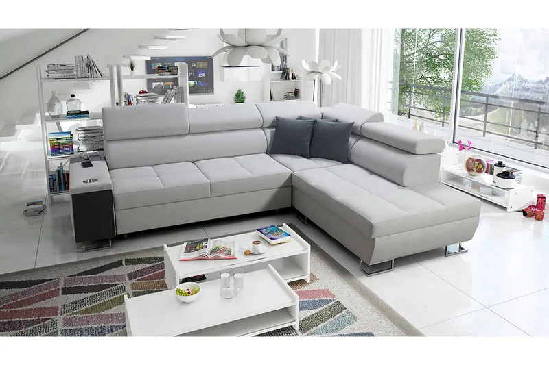 Morenia 4-sits Hörnbäddsoffa Höger - Vit - Möbler - Vardagsrum - Bäddsoffor - Hörnbäddsoffa