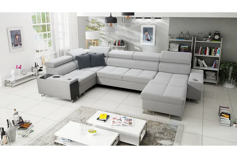 Morenia 4-sits Hörnbäddsoffa Höger - Vit - Möbler - Vardagsrum - Bäddsoffor - Hörnbäddsoffa