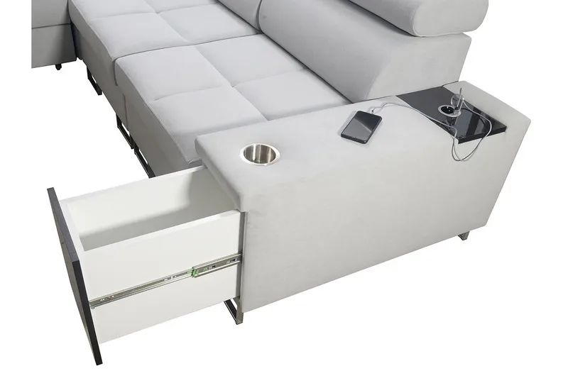 Morenia 4-sits Hörnbäddsoffa Vänster - Ljusgrå - Möbler - Vardagsrum - Bäddsoffor - Hörnbäddsoffa