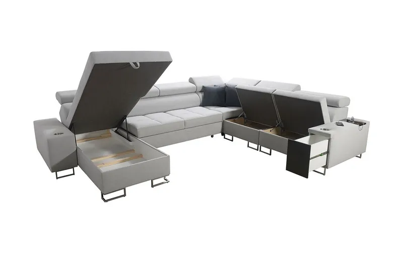 Morenia 4-sits Hörnbäddsoffa Vänster - Ljusgrå - Möbler - Vardagsrum - Bäddsoffor - Hörnbäddsoffa