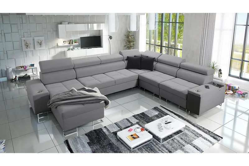 Morenia 4-sits Hörnbäddsoffa Vänster - Ljusgrå - Möbler - Vardagsrum - Bäddsoffor - Hörnbäddsoffa