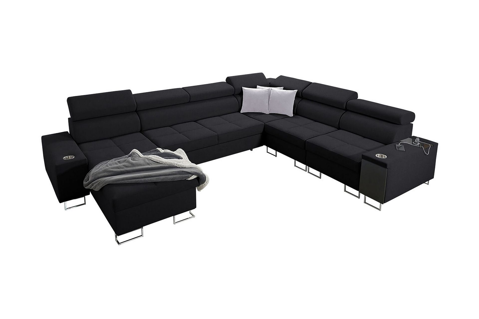 Morenia 4-sits H&ouml;rnb&auml;ddsoffa V&auml;nster - Svart