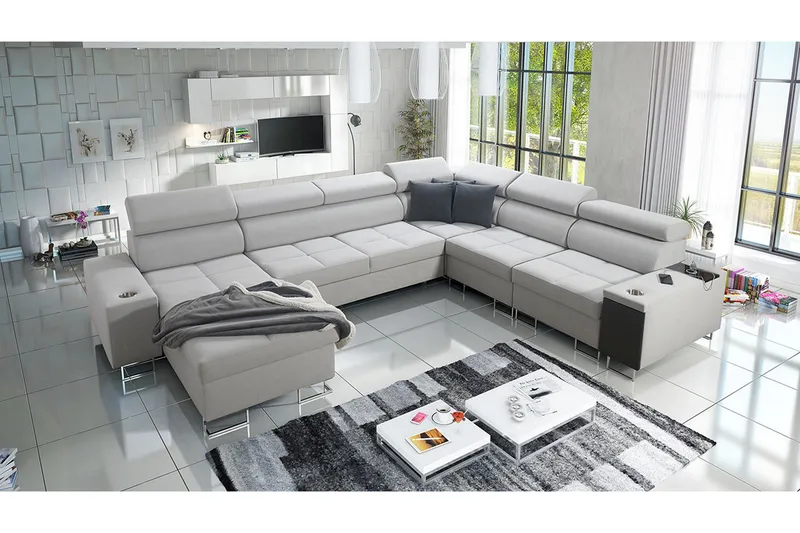 Morenia 4-sits Hörnbäddsoffa Vänster - Vit - Möbler - Vardagsrum - Bäddsoffor - Hörnbäddsoffa