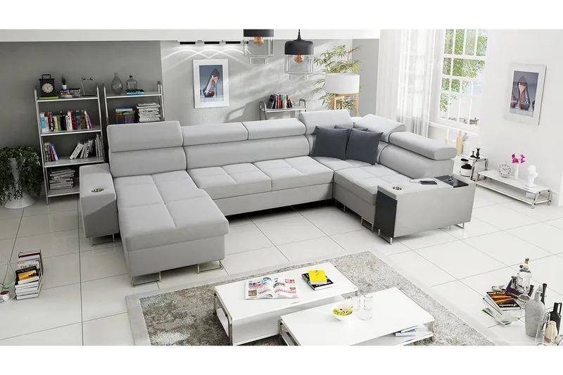 Morenia 4-sits Hörnbäddsoffa Vänster - Vit - Möbler - Vardagsrum - Bäddsoffor - Hörnbäddsoffa