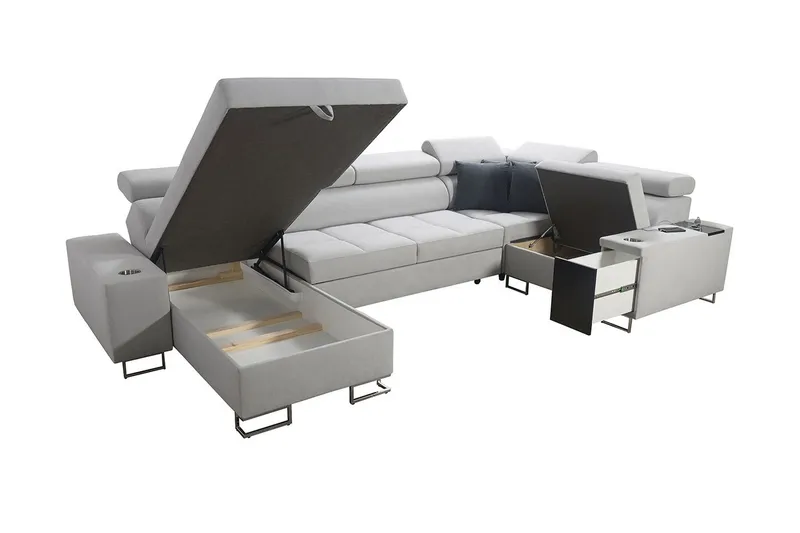 Morenia 4-sits Hörnbäddsoffa Vänster - Vit - Möbler - Vardagsrum - Bäddsoffor - Hörnbäddsoffa