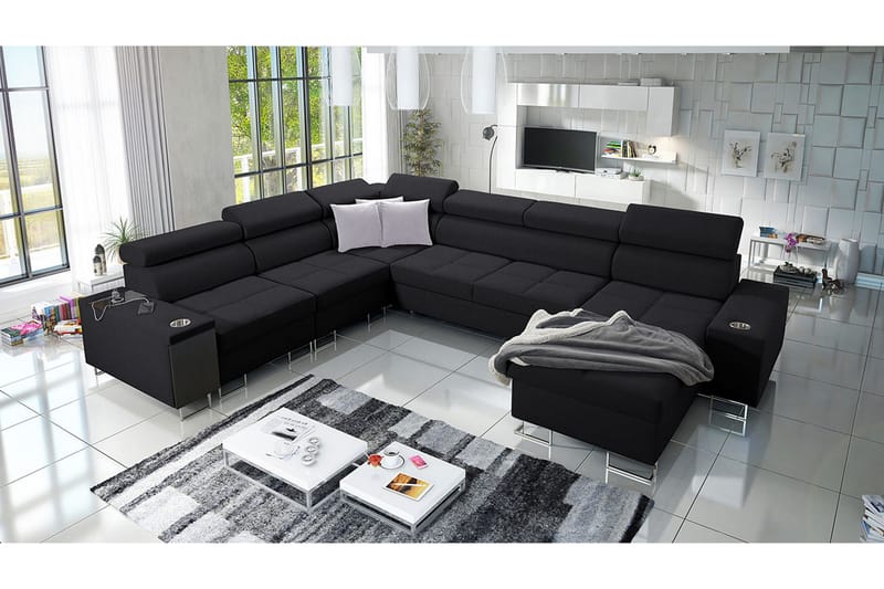 Morenia Bäddsoffa Universal - Svart - Möbler - Vardagsrum - Bäddsoffor - Hörnbäddsoffa