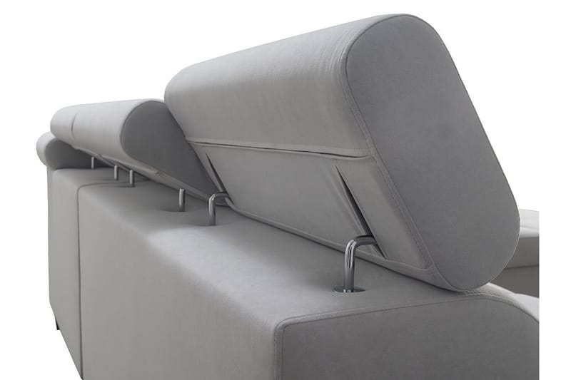 Morenia Högervänd Bäddsoffa 127x210 cm med Förvaring i Tyg - Grå - Möbler - Vardagsrum - Bäddsoffor