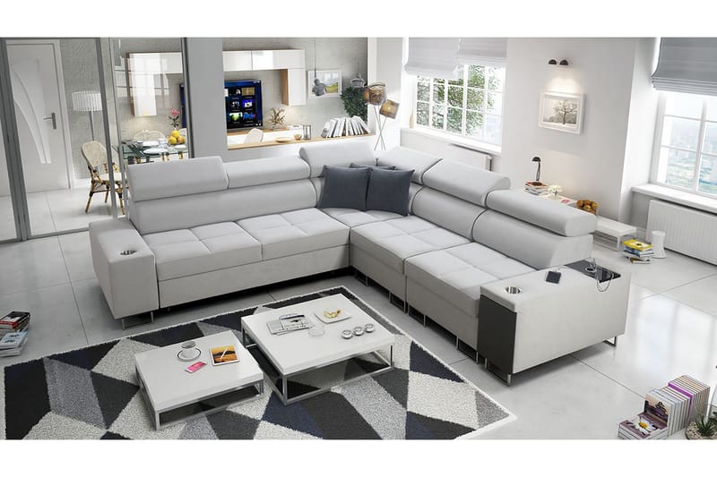 Morenia Hörnbäddsoffa Vänster - Vit - Möbler - Vardagsrum - Bäddsoffor - Hörnbäddsoffa