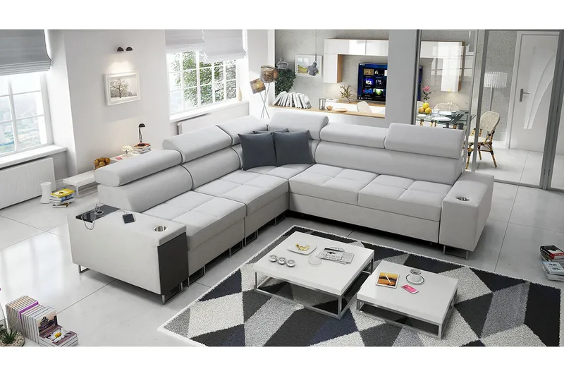 Morenia Hörnbäddsoffa - Vit - Möbler - Vardagsrum - Bäddsoffor - Hörnbäddsoffa