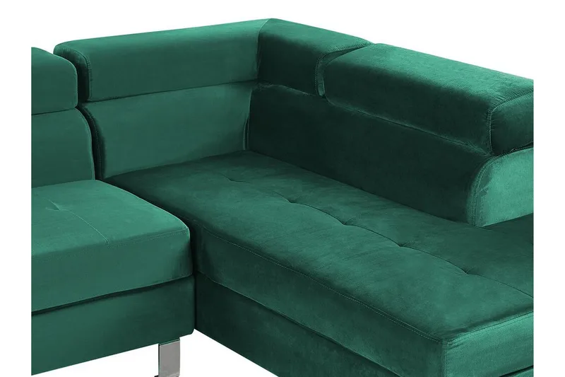 Norreia 5-sits Hörnbäddsoffa Vänster - Sammet/Grön - Möbler - Vardagsrum - Bäddsoffor - Hörnbäddsoffa